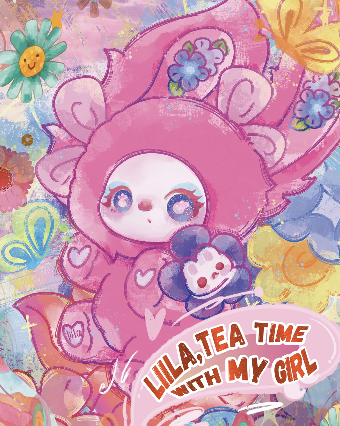 Liila 600% Tea time with my girl (CHAT MAUVE/PURPLE CAT) - Mamie Pop Blind Box