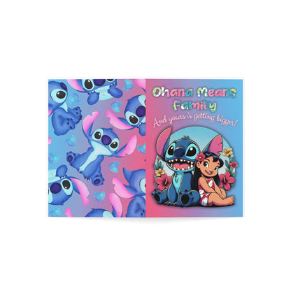 Ohana Means Family Greeting Cards Set - Cartoon Character Note Cards, Birthday Cards, Family Reunion Invitations, Cute Gift Cards - Mamie Pop Blind Box