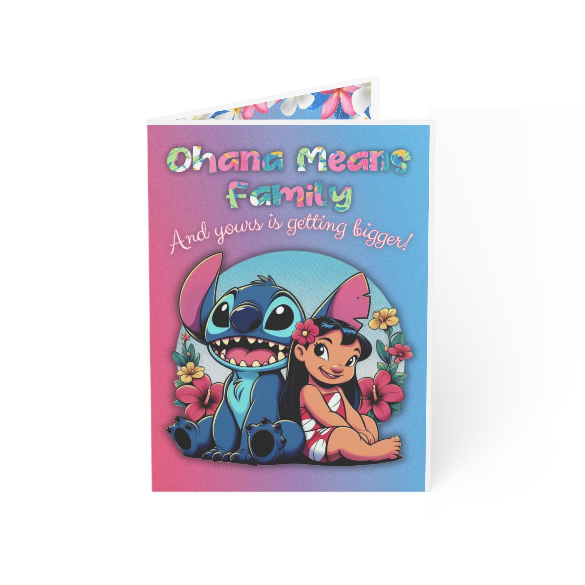 Ohana Means Family Greeting Cards Set - Cartoon Character Note Cards, Birthday Cards, Family Reunion Invitations, Cute Gift Cards - Mamie Pop Blind Box