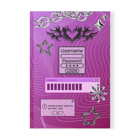 Cyber Y2K Softcover Notebook, A5 | Goth Journal, Stationery Gift, Creative Diary, Tech Lover's Accessory - Mamie Pop Blind Box